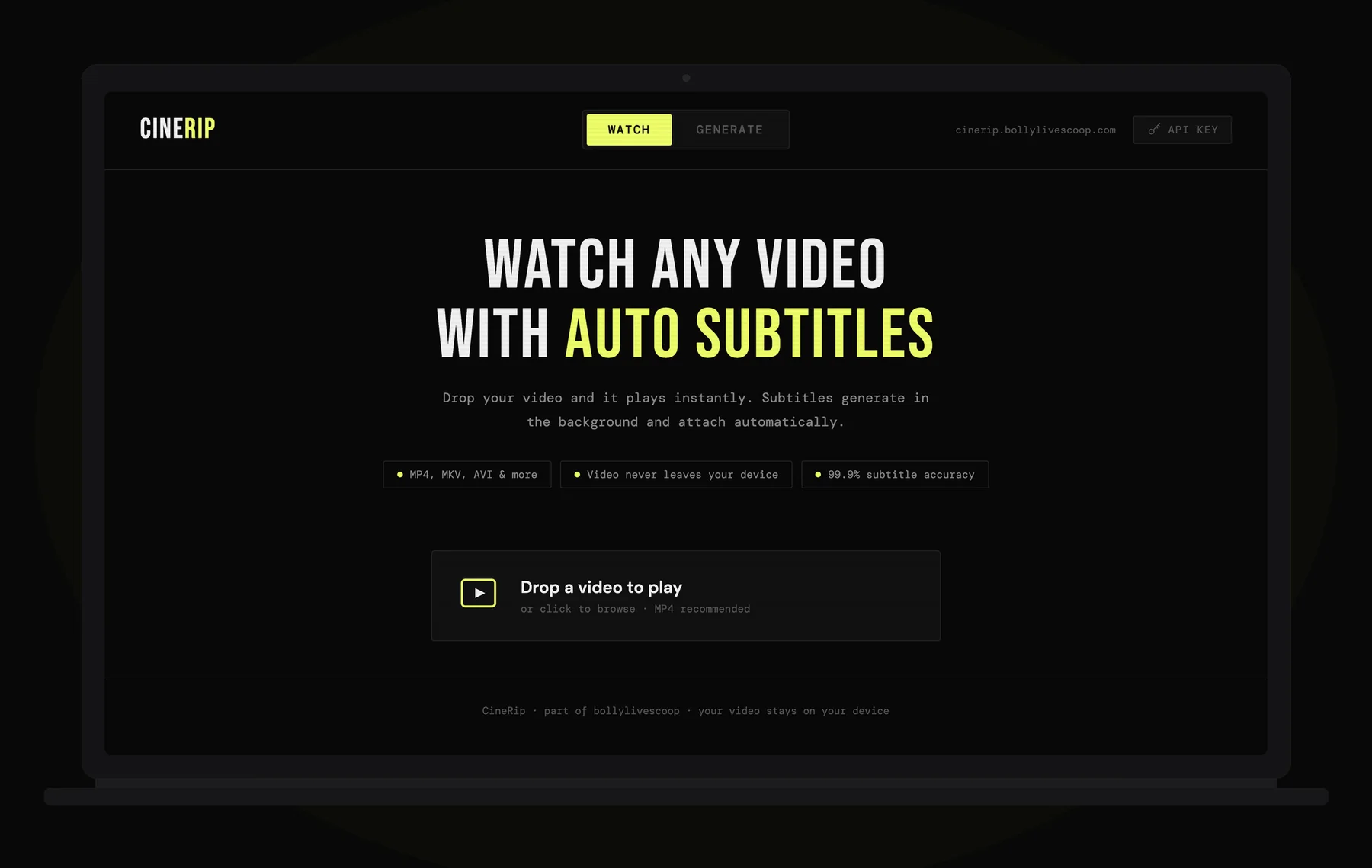CineRip interface